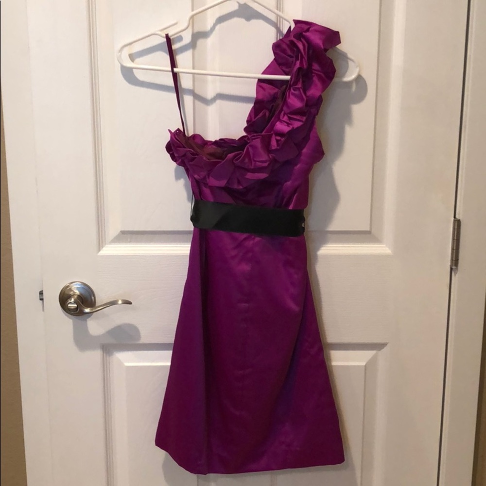 One shoulder ruffled dress